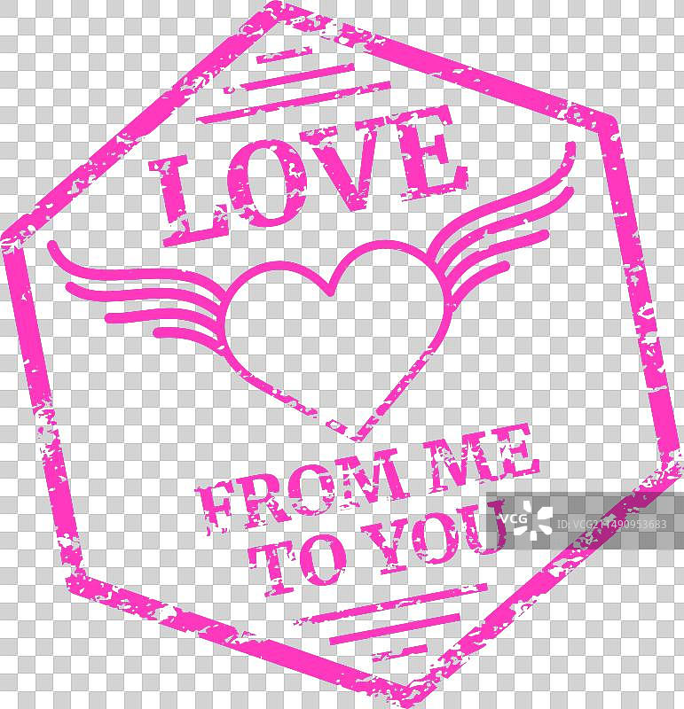 浪漫邮戳爱情邮件复古标签图片素材