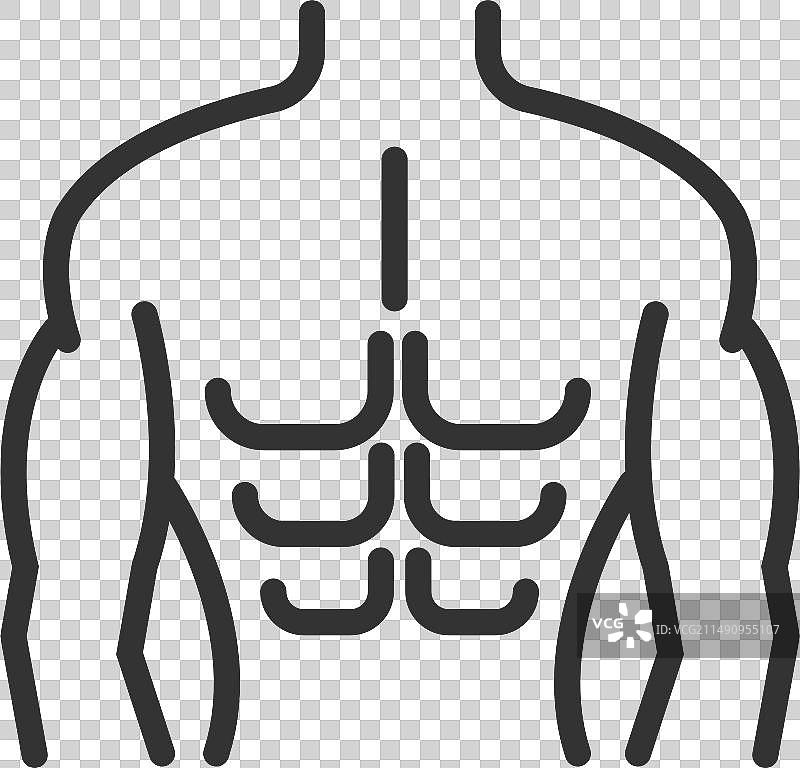 男性上半身图标，男人胸部六块腹肌图片素材