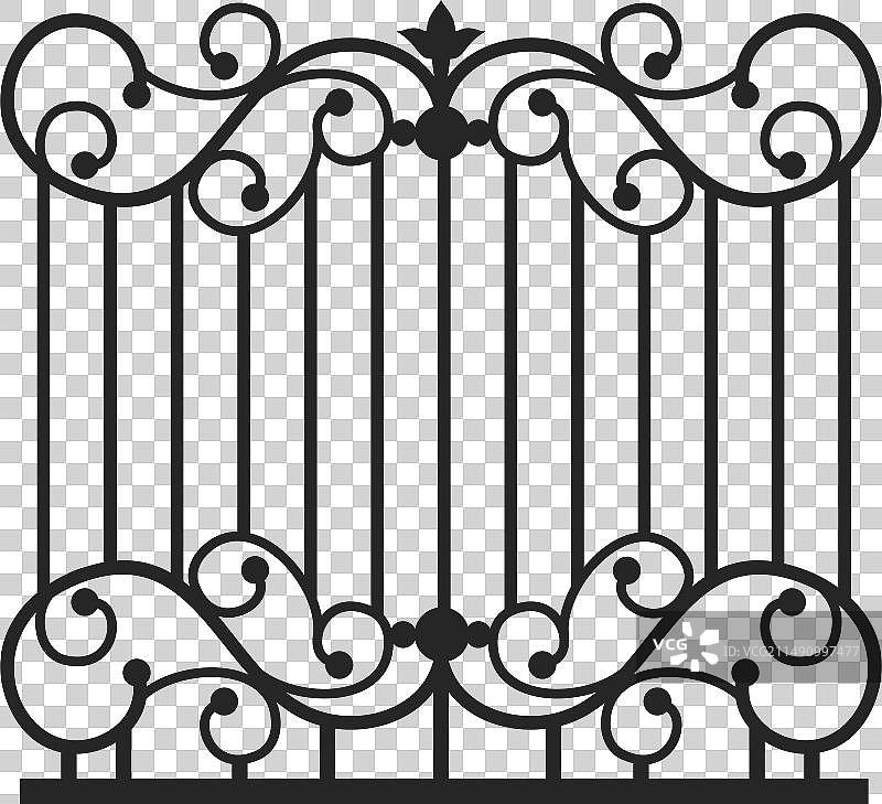 黑色复古铁艺装饰大门图片素材