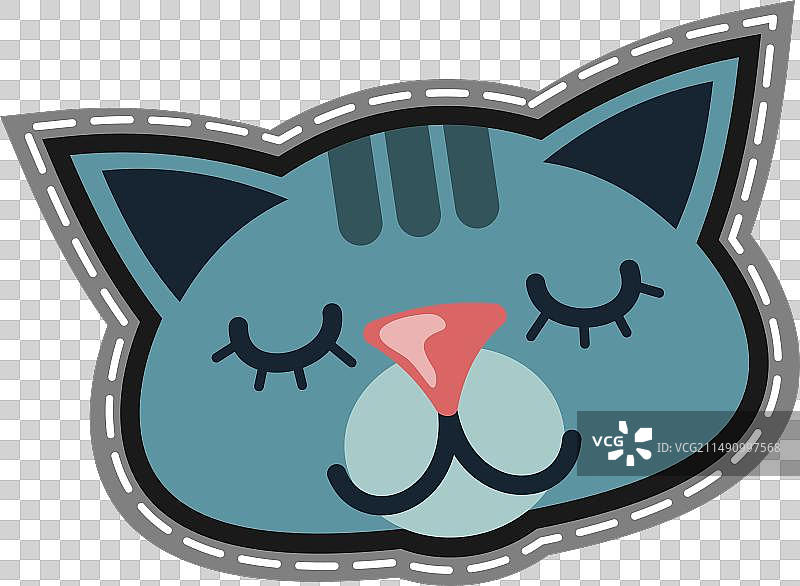 可爱的猫咪面部贴片睡眠动物头像图片素材