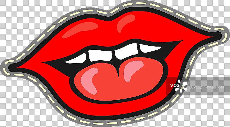 红唇贴纸卡通女性嘴巴图案图片素材