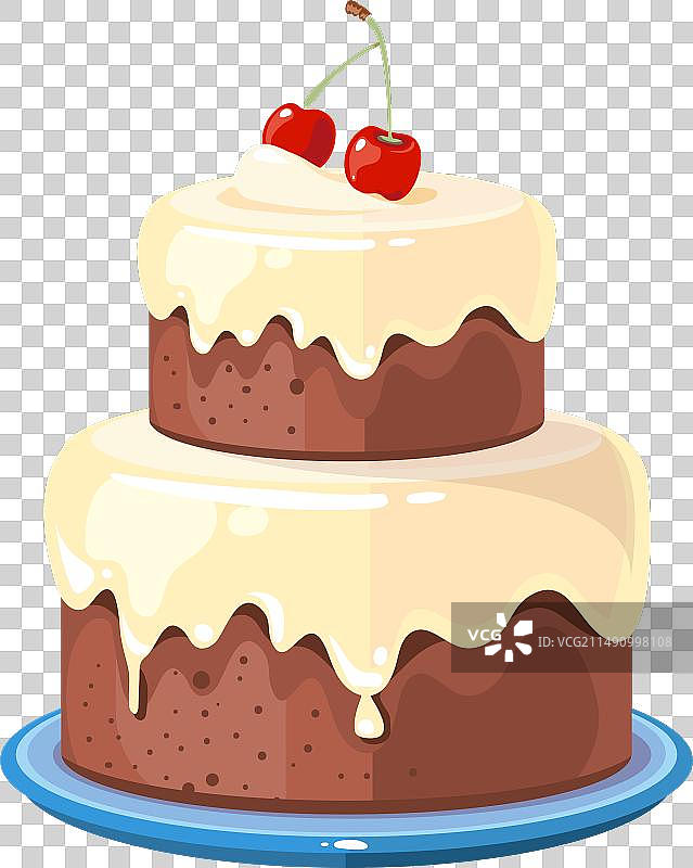 卡通樱桃巧克力糕点婚礼蛋糕图片素材