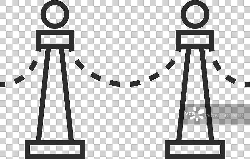 绳索栏杆线性图标贵宾入口图片素材