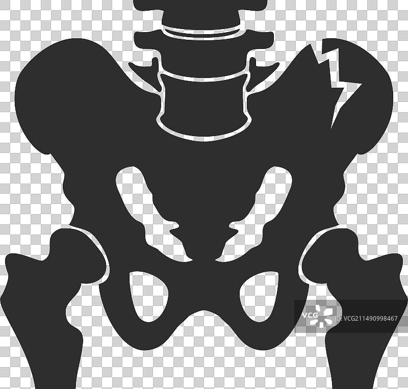 人体骨盆骨裂黑色图标损伤图片素材