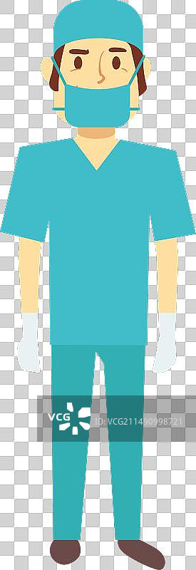 站立的卡通医生外科医生角色图片素材