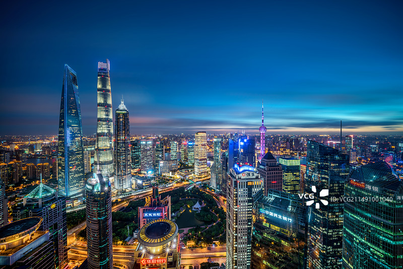 上海城市风光夜景图片素材