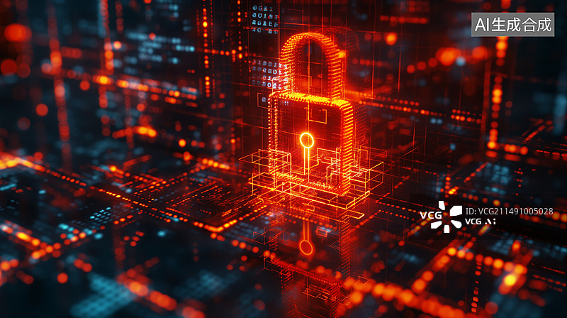 【AI数字艺术】科技概念背景图，信息安全，保密，网络安全图片素材