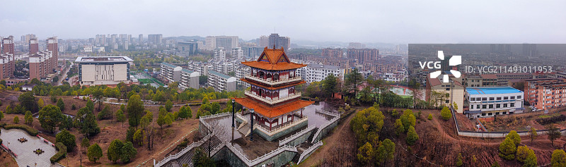 横峰县 兴安公园 艺术中心 端章大道 红枫公园 航拍图片素材