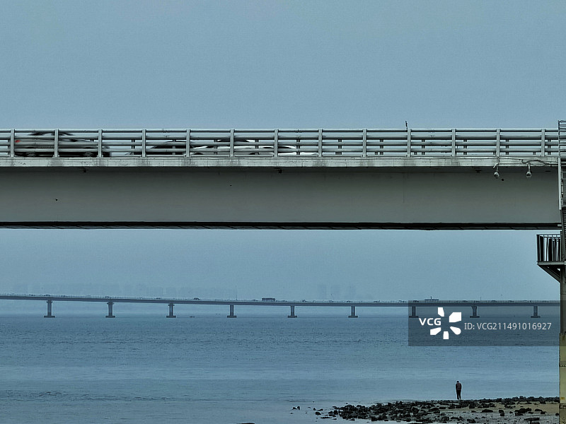近处的厦门大桥与远处的集美大桥图片素材