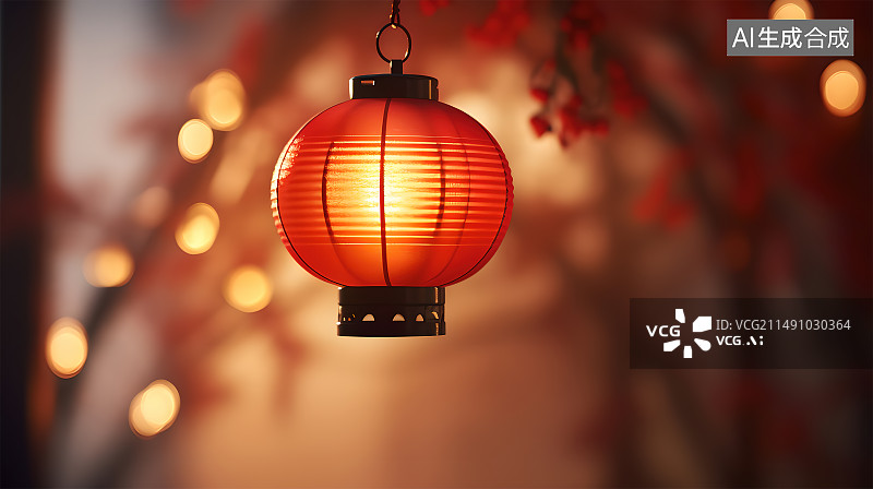 【AI数字艺术】红色喜庆的灯笼  节日背景图片素材