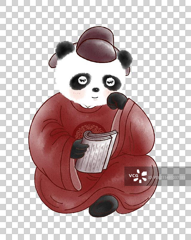 熊猫看书图片素材