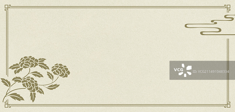 中式花纹边框宣纸背景图片素材