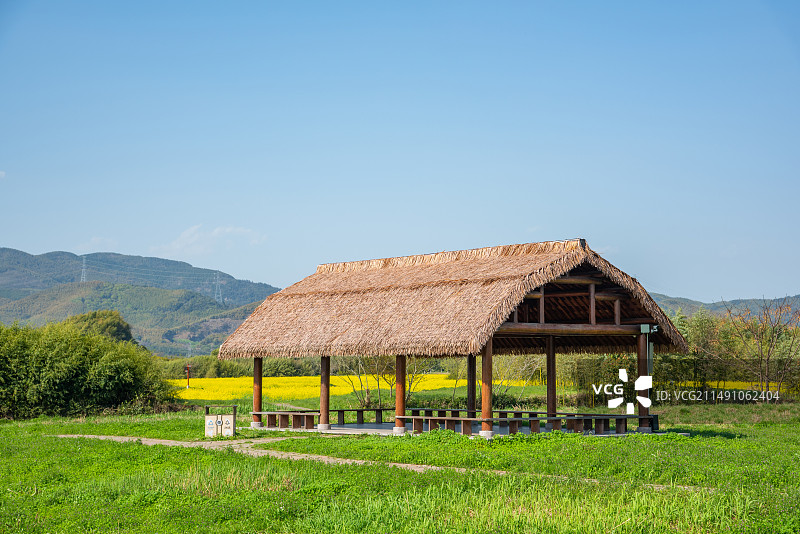 良渚古城遗址公园 杭州 余杭良渚 良渚文明 良渚文化 仿古园林景观建筑 凉亭 复古 园林风光图片素材