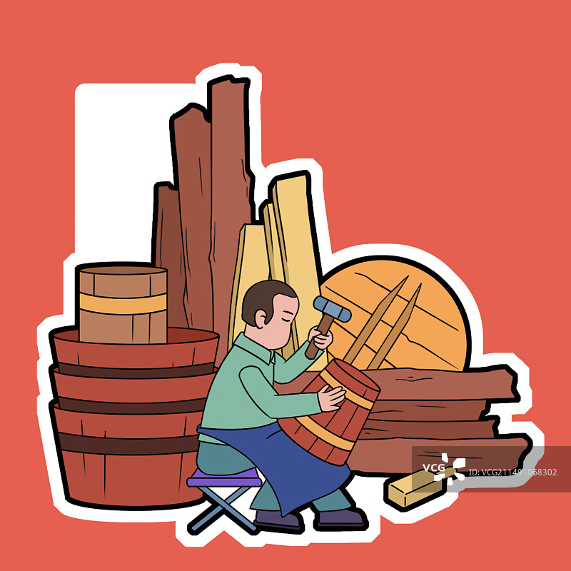 箍桶图片素材