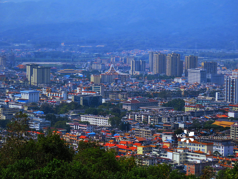 鸟瞰芒市图片素材