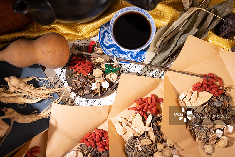 中药药包中药方剂图片素材