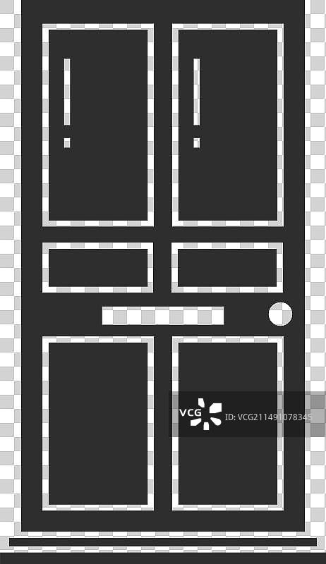 黑色剪影的房屋出入口图片素材