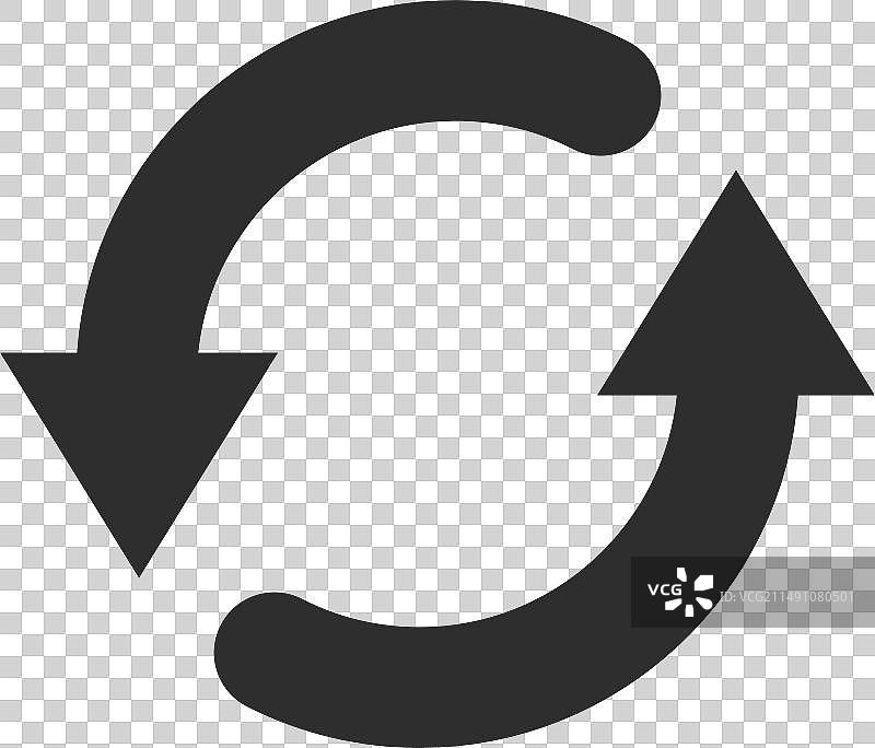 旋转黑色箭头符号更新UI图标图片素材
