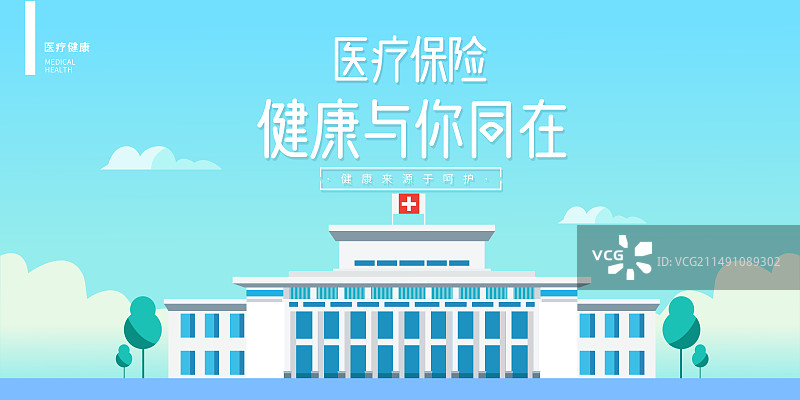 医疗保险，关爱健康医疗行业海报展板设计模板图片素材