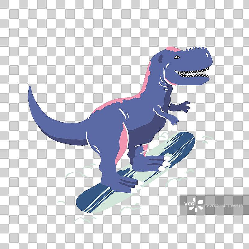 滑雪霸王龙图片素材