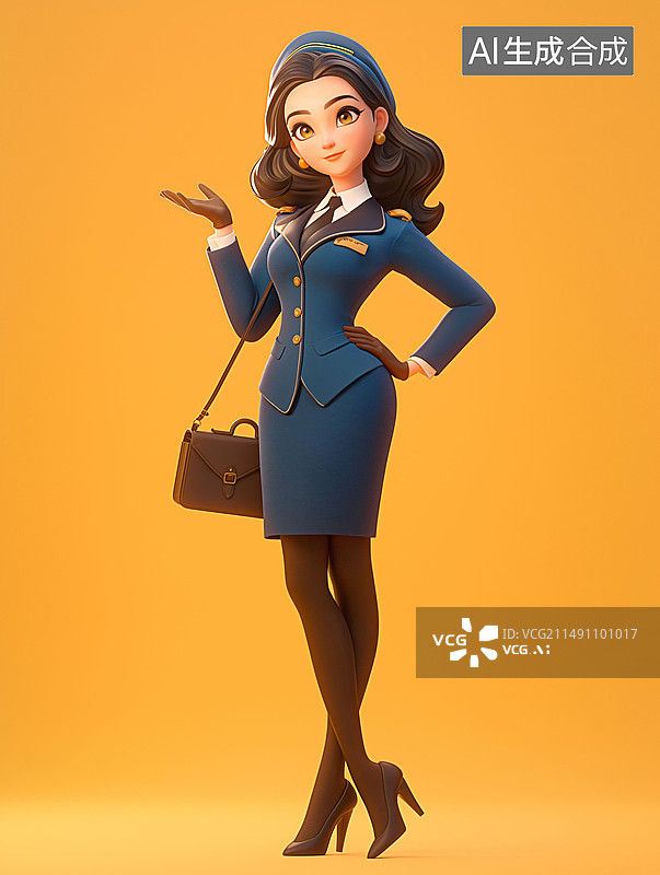 【AI数字艺术】人物-乘务员图片素材
