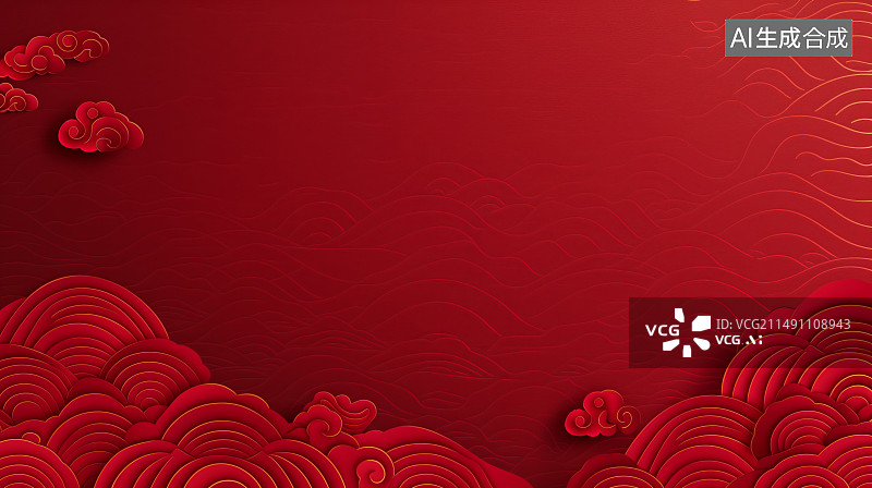 【AI数字艺术】红色喜庆中国风背景图片素材