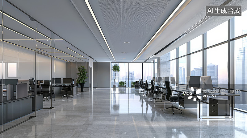 【AI数字艺术】宽敞整洁干净的办公室图片素材