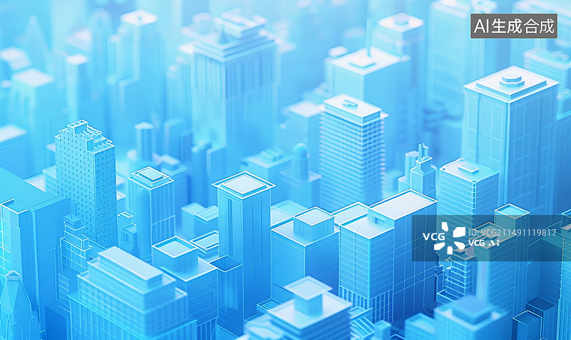【AI数字艺术】城市楼群建筑模型图片素材