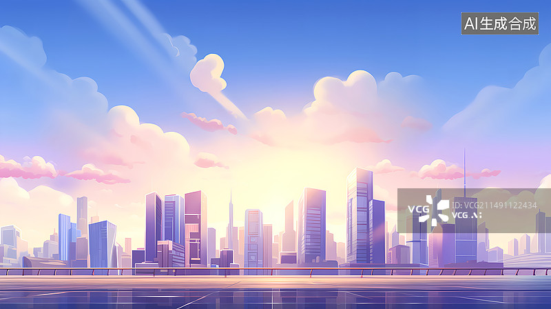 【AI数字艺术】建筑城市广场插画图片素材