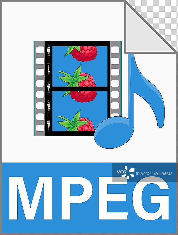 用于网页的MPEG文件图标现代扁平设计图片素材