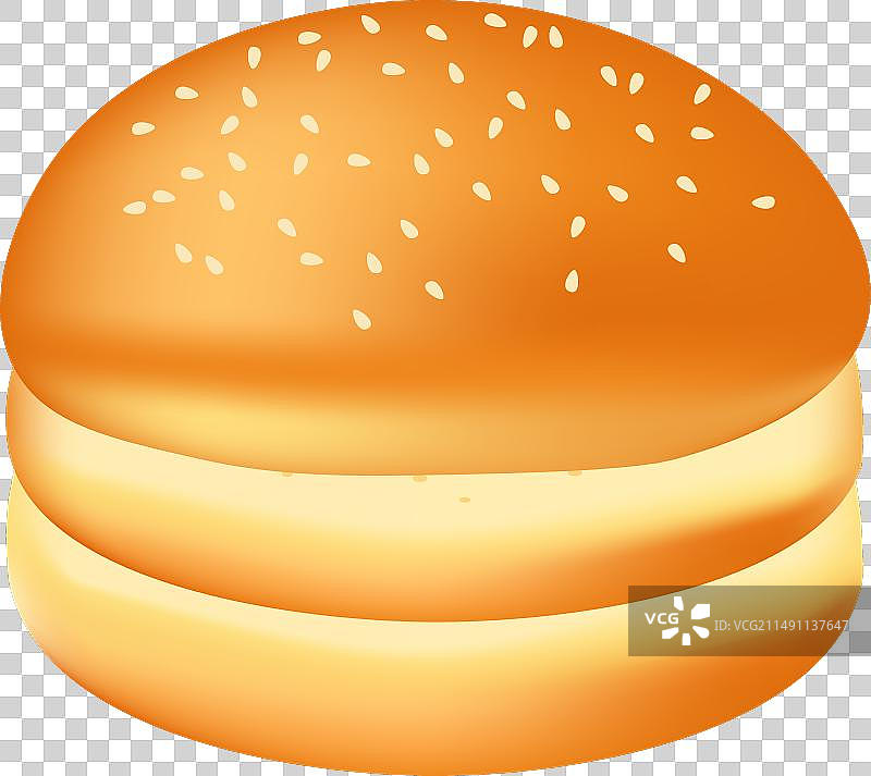 逼真的汉堡芝麻面包图片素材