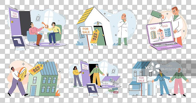 房地产经纪人指导买家购买房屋图片素材