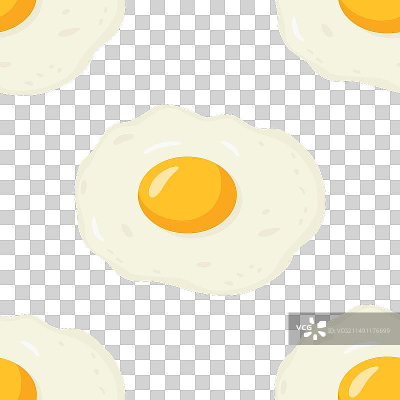 扁平风格的煎蛋无缝图案图片素材