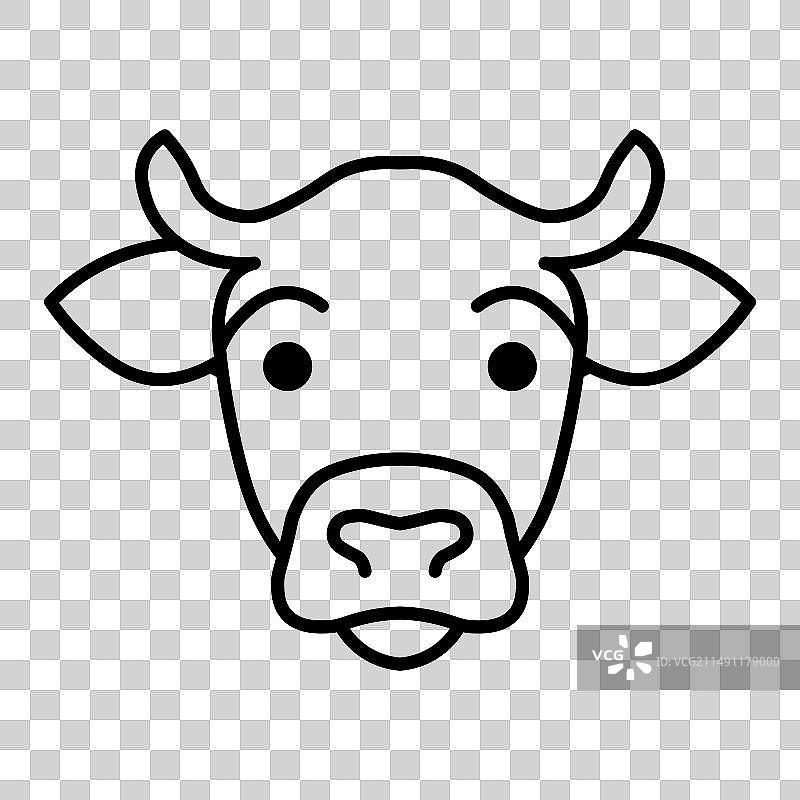 白色背景上的黑牛图标图片素材