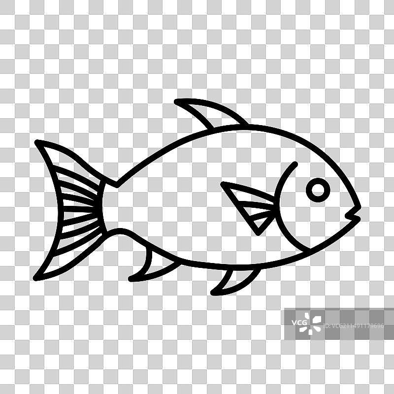 白色背景上的黑色鱼图标图片素材