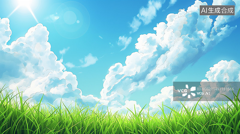 【AI数字艺术】绿色草原，生态环境图片素材