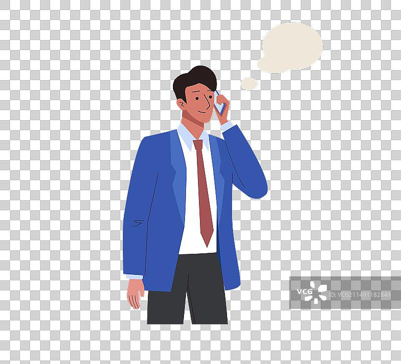 系着领带的年轻商人正在通话图片素材