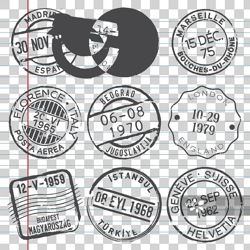 邮票合集图片素材