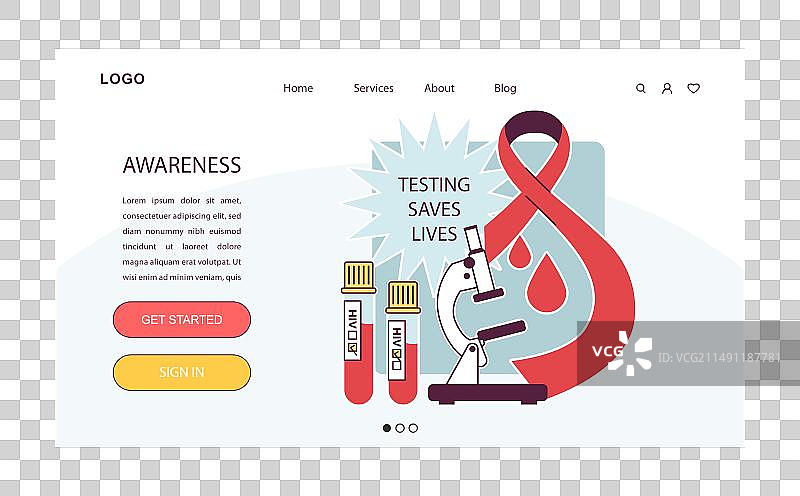 世界艾滋病日网络banner或着陆页图片素材