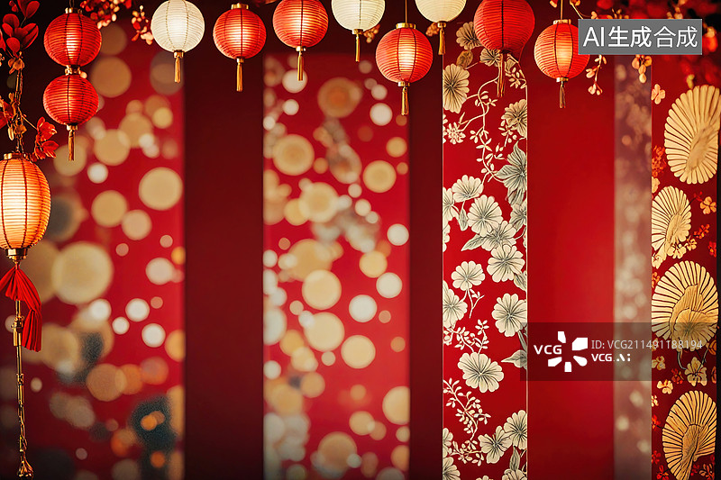 【AI数字艺术】节日里的灯笼图片素材