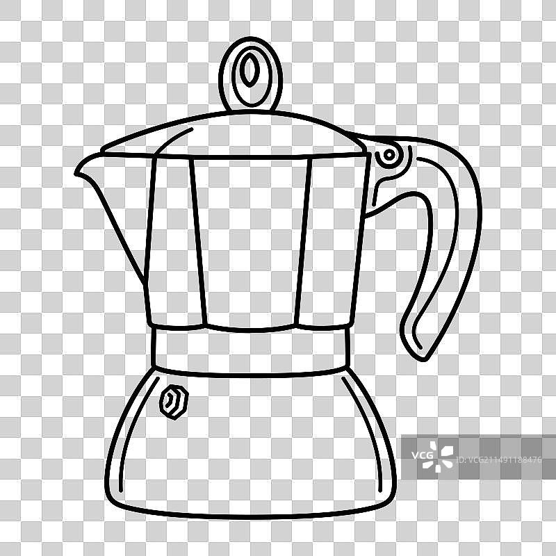 摩卡壶是一种炉顶咖啡机图片素材