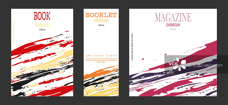 书籍封面上的笔刷笔触图片素材