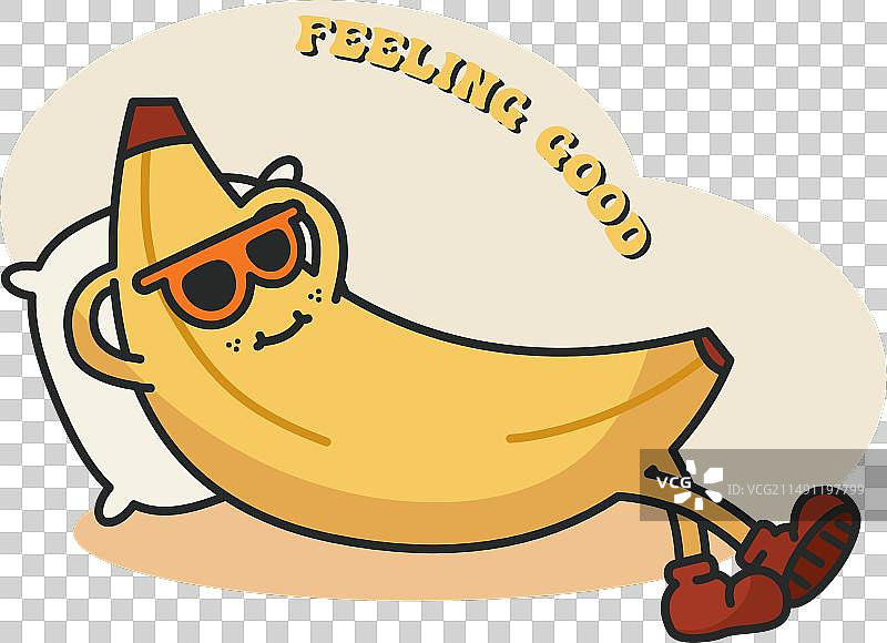 可爱的卡哇伊香蕉卡通水果图片素材