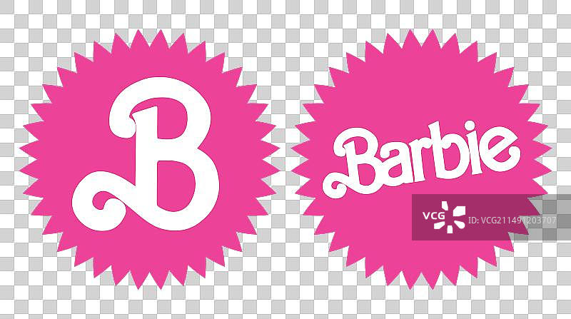 芭比粉复古标志图片素材
