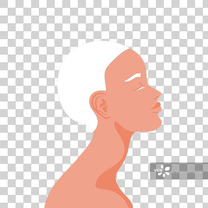 美丽的白化病女人侧面肖像图片素材