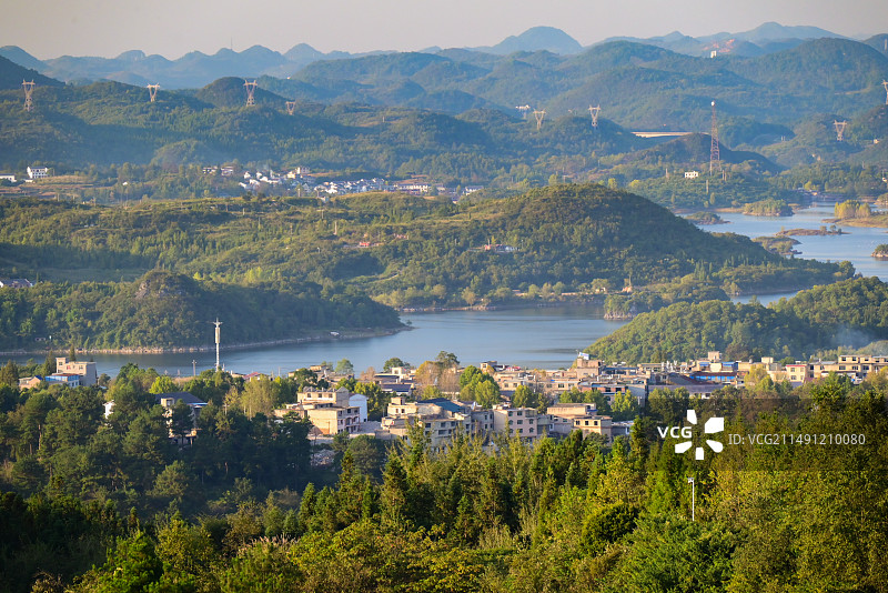 百花湖，村庄图片素材