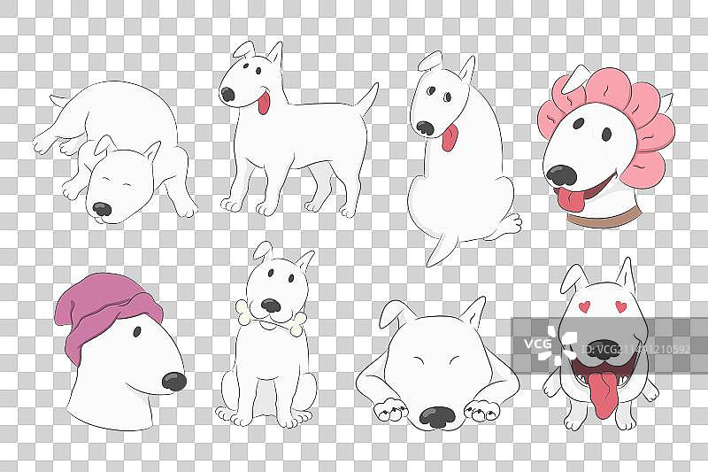 有趣的卡通牛头梗图片素材