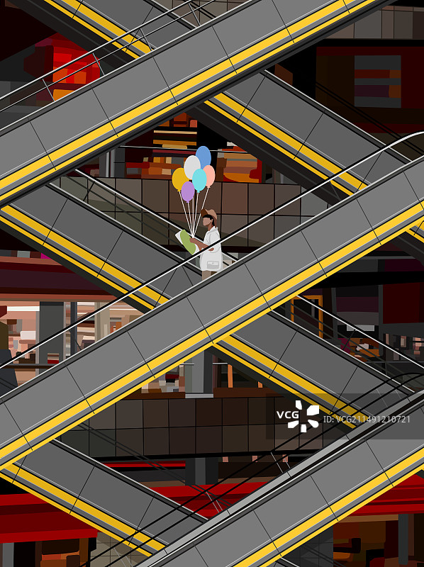 一个人的浪漫，城市插画图片素材