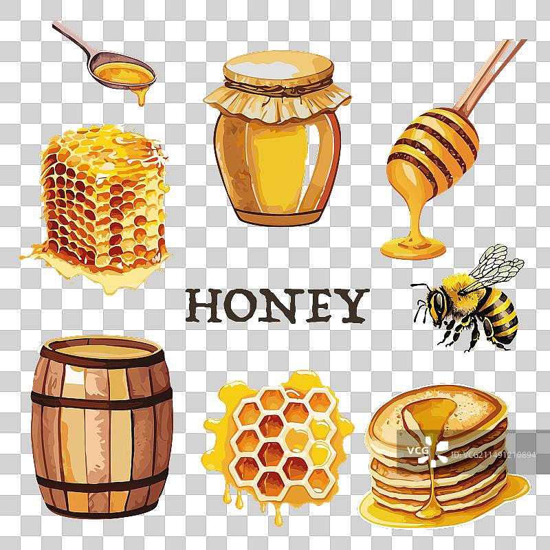蜂蜜套装图片素材