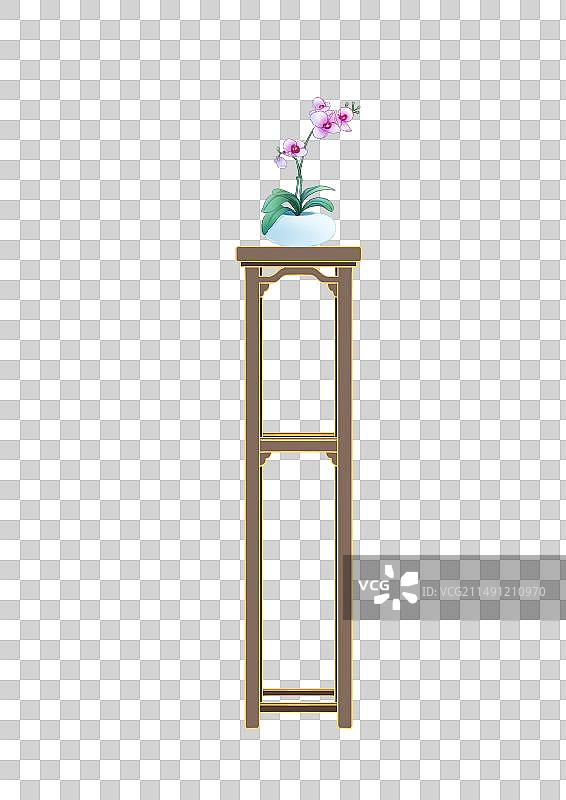 新中式复古花架图片素材